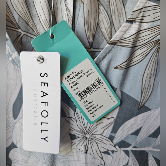 Seafolly Australia Copacabana Vine Lightweight Beach Cover Up *Rare Import* - Picture 5 of 8